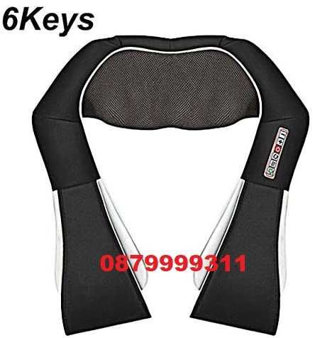 6Д Шиацу масажор за цяло тяло гръб крака врат ръце черен