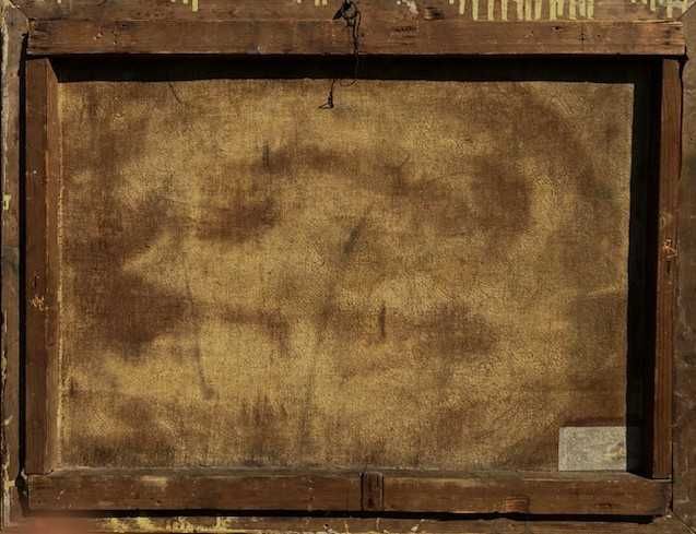 "GRADINA" Tablou f VECHI, 100 ani, ulei/panza, semnat, 70x55cm+rama