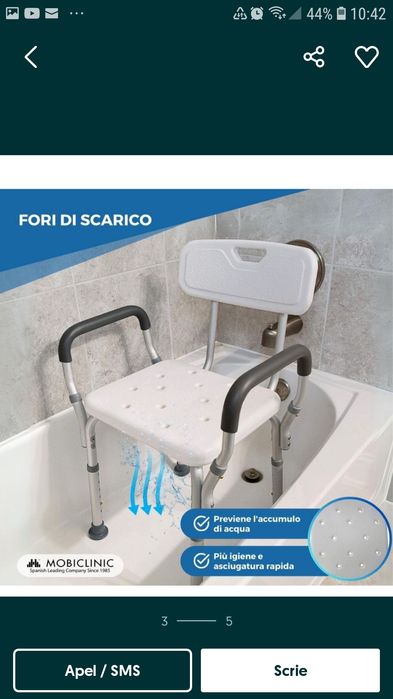 Scaun dus/ baie  dizabilitati/handicap