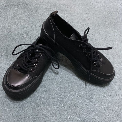Tenisi dama, piele cu panza, MANGO, marimea 7,5