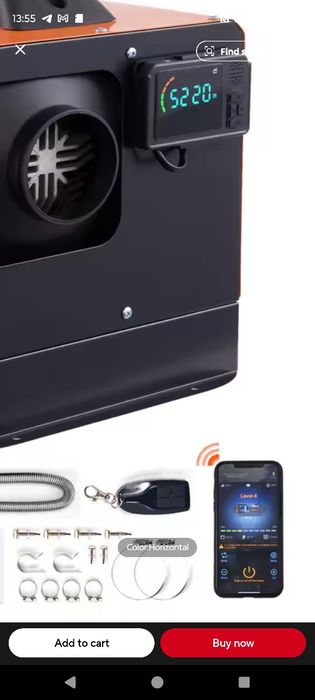 Sirocou webasto aeroterma soba motorina 8kw afișaj digital cu telecoma