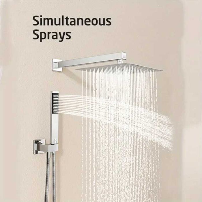 Душ система за вграждане с термостатен Смесител за баня Квадратен