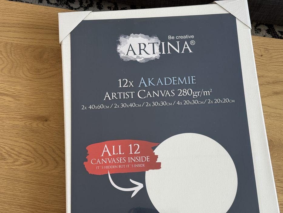 Чисто нов пълен комплект за рисуване Artina - четки, бои, статив