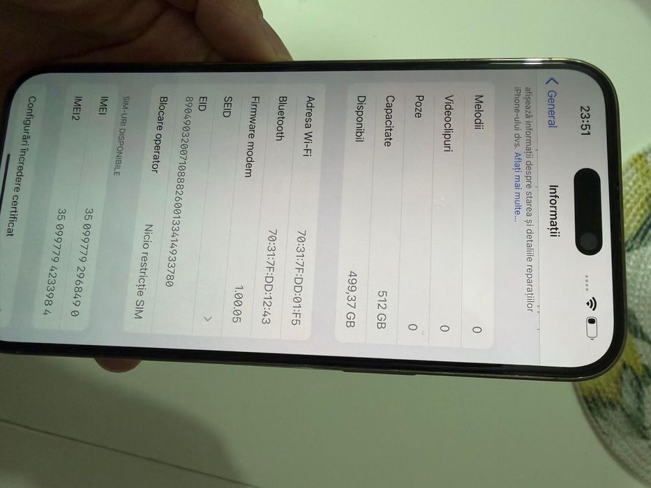 Vand Iphone 14 proMax , 512gb !