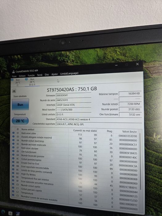 HDD Seagate 750GB 2.5" SATA 7200RPM – ST9750420AS – Testat, Perfect Funcțional -  Cu windows