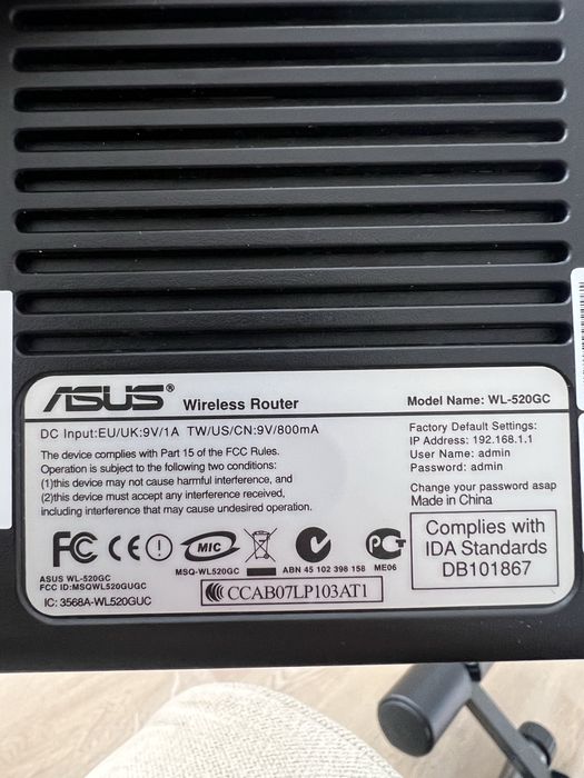Vand Rounter Wireless Asus WL-520GC