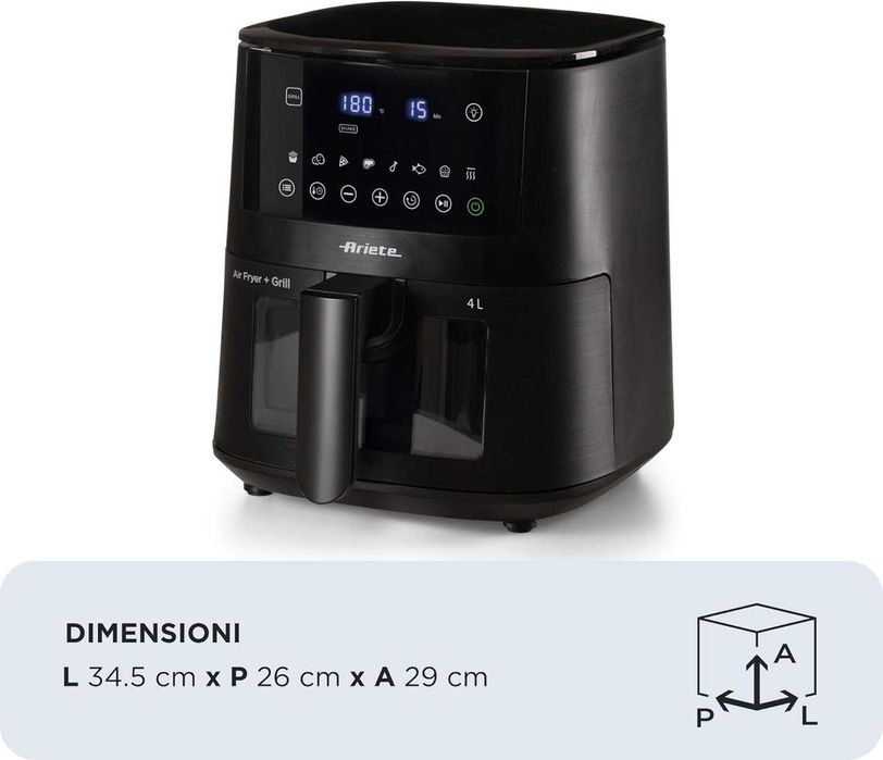 Ariete 4633 Air Fryer L – Фритюрник с горещ въздух 4 л, 1400 W, 9 програми