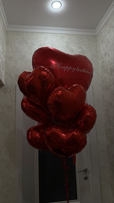 гигант шар и 10 сердечек