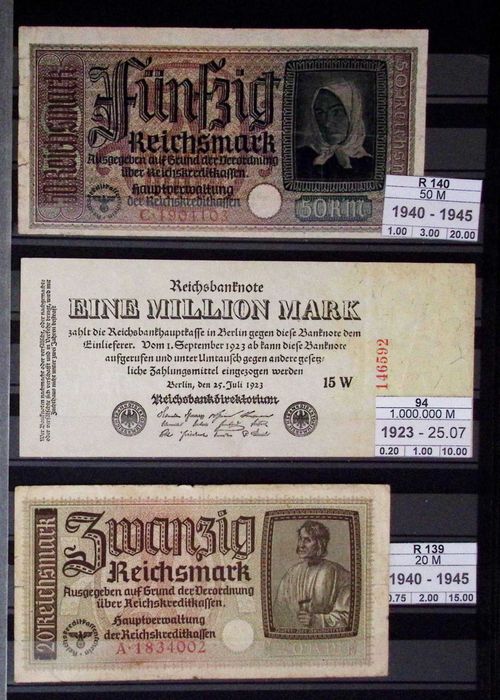 Lot DEUTSCHES REICH: 139 bancnote + 169 notgeld (fără dubluri)