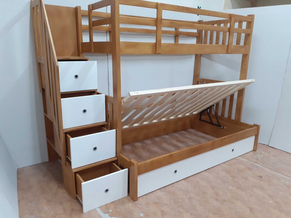 TRANSPORT GRATUIT.Pat etajat din lemn masiv cod 3516