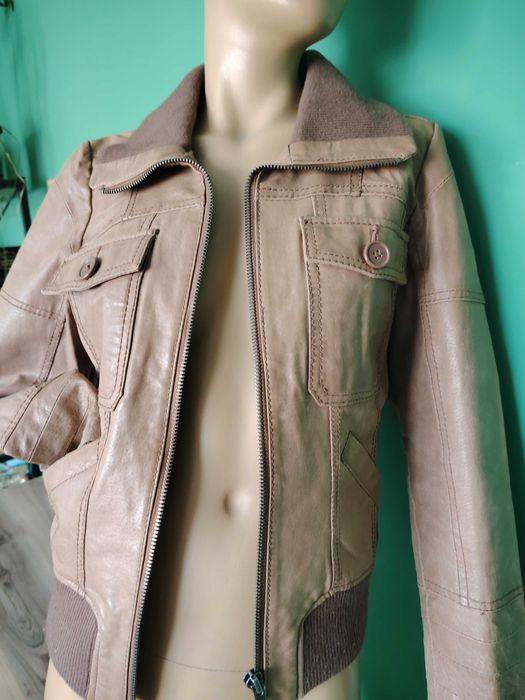 Дънково и кожено яке размер М