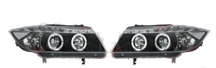 Set faruri tuning Bmw Seria 3 (E90/E91) Sedan /Touring 11.2004-08.2008 BestAutoVest fata stanga+dreapta fumurii cu bec H1+H1