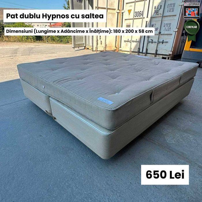 Pat Dublu Matrimonial cu Saltea - Box Spring Import Olanda - 160/180/200 cm