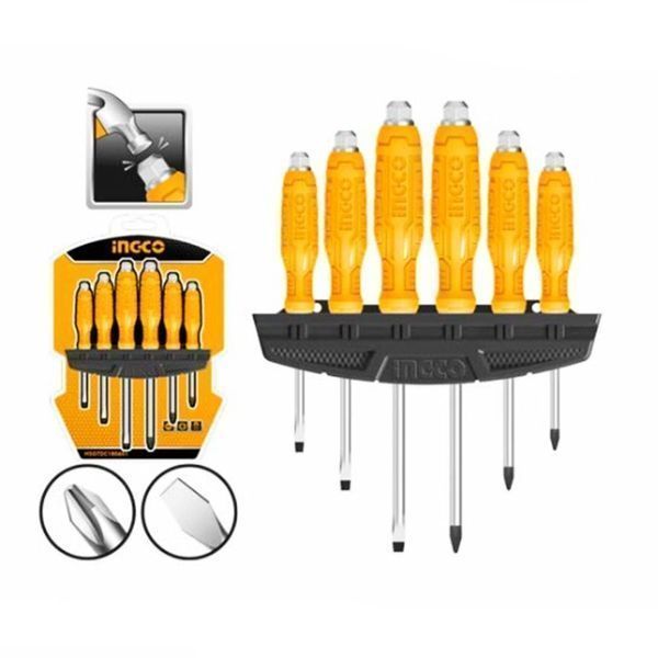 Комплект отвертки с поставка 6 части ingco