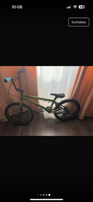 Bicicleta bmx verde metalizat  cu frana de mana