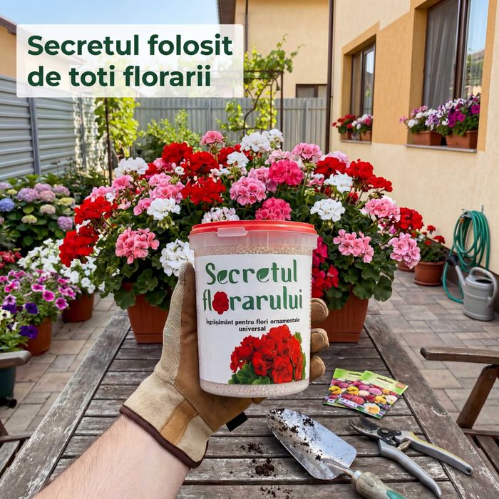 Secretul Florarului – Îngrășământ pentru Flori de Grădină 500g | Înflorire Bogată și Creștere Intensivă