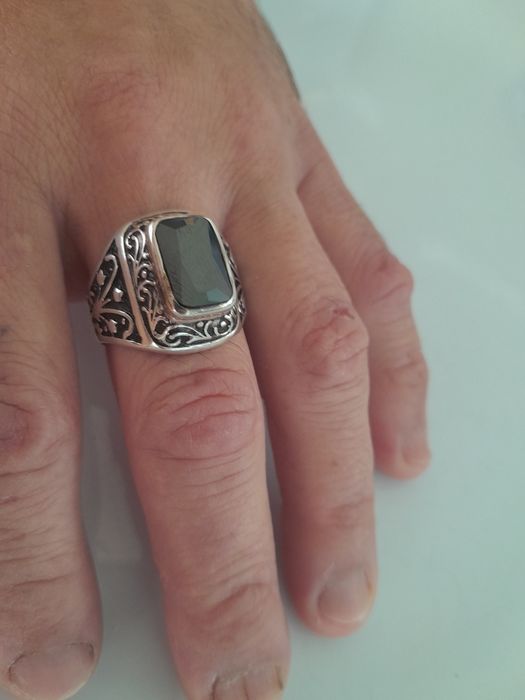 Кольцо мужское серебряное. Перстень.