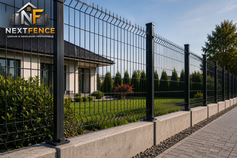 Gard Plasă Bordurată Zincată – Montaj Profesional | Împrejmuiri Rezidențiale și Industriale
