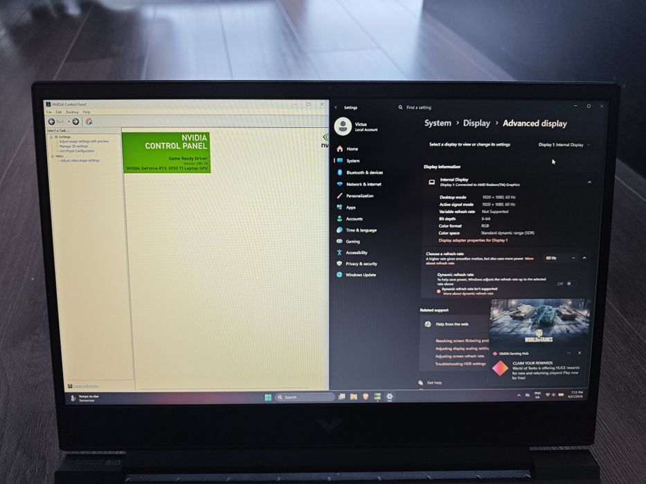 Laptop Gaming HP Victus 15 | Ryzen 5 | RTX 3050Ti | 8GB RAM