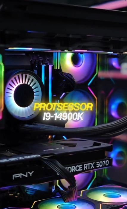 Core i9 14900K. RTX5070 12GB. 32×2=64GB оперативка.