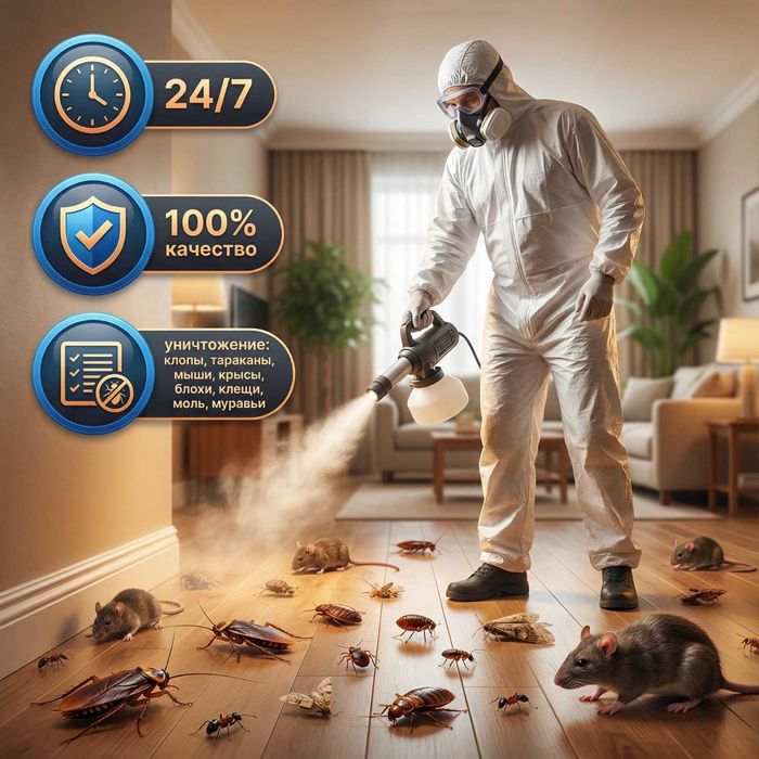Дезинфекция!СЭС,Избавим: клопы, блох, крыс, таракан, комары,клещи,мышь