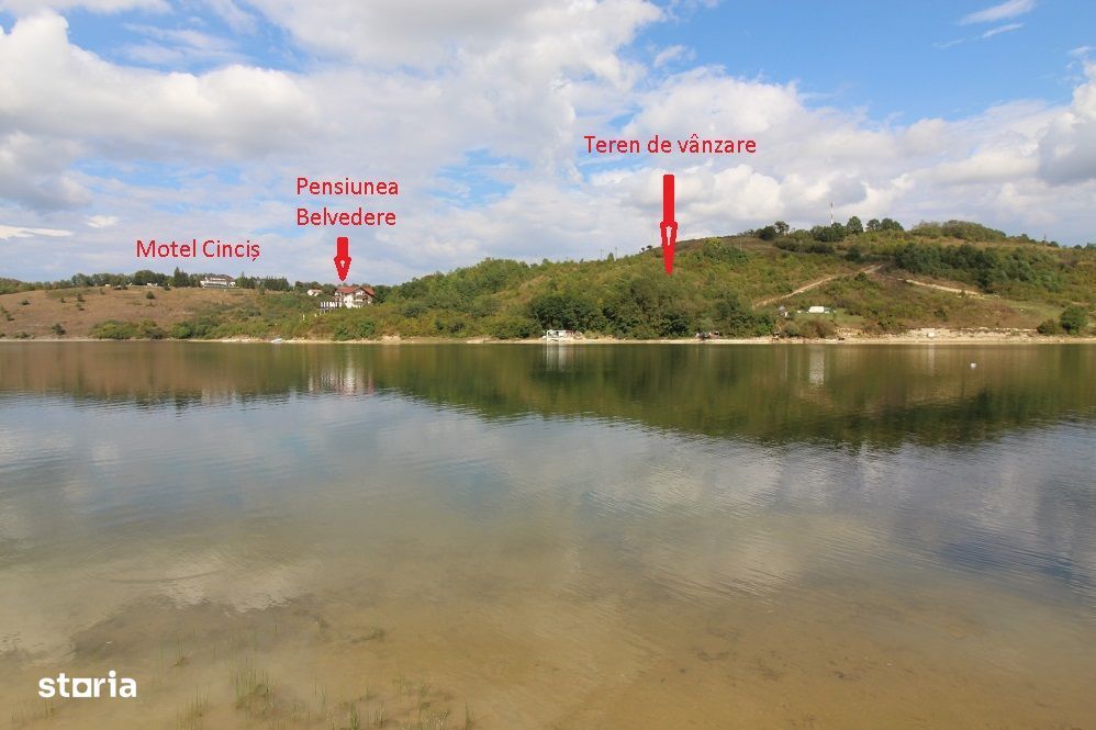 Vând teren intravilan 4035mp, pe malul lacului Cinciș, la 13 km de Hd