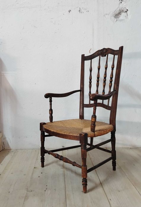 Scaun vechi din lemn stil Mid-Century, Franta