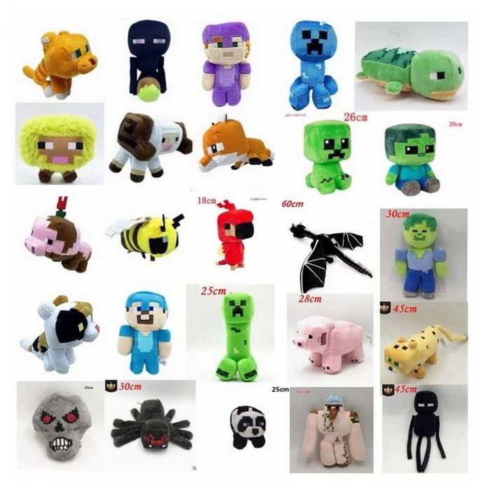 Плюшени играчки Майнкрафт, Различни видове