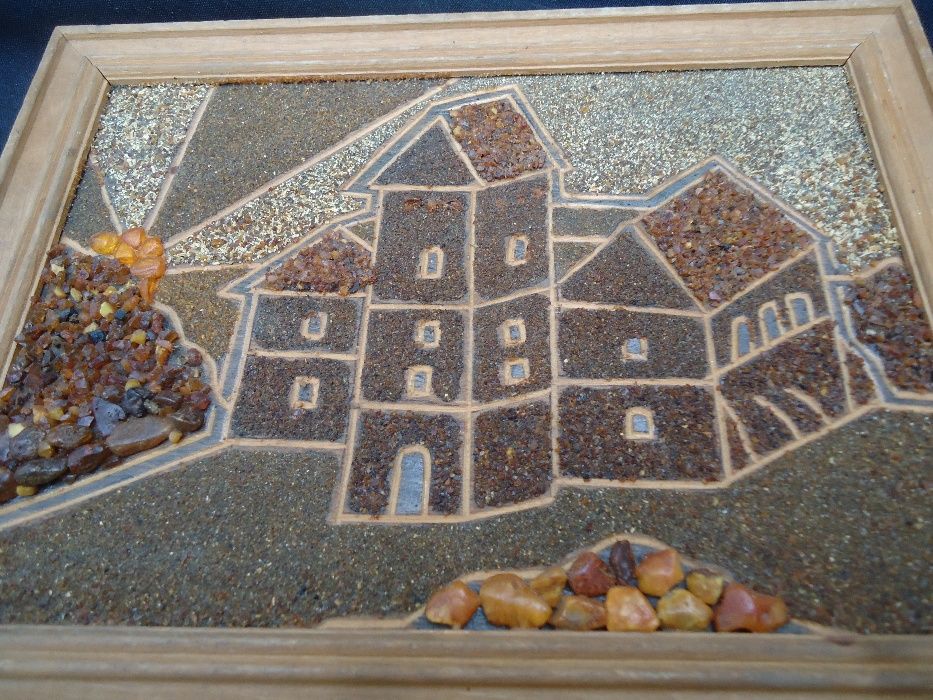 Набор триптих Картины (3 штуки ) НАТУРАЛЬНЫЙ Янтарь полностью покрытие