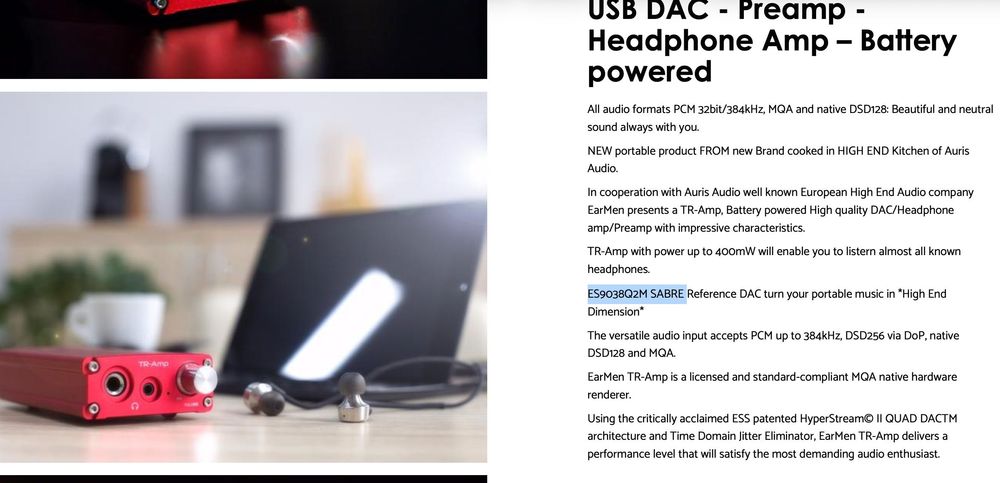 Amplificator Casti DAC EarMan TR-Amp