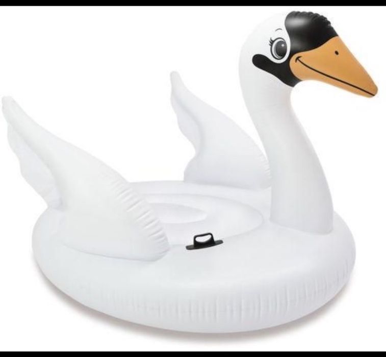Lebada gonflabila intex swan rideon saltea
