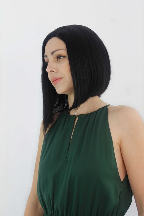 Черна перука от ЕСТЕСТВЕН косъм Селена