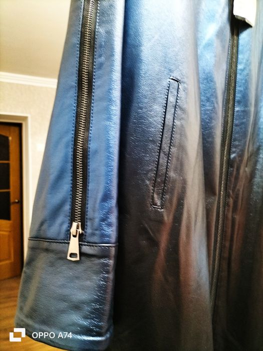 Кожаная куртка комбинированная