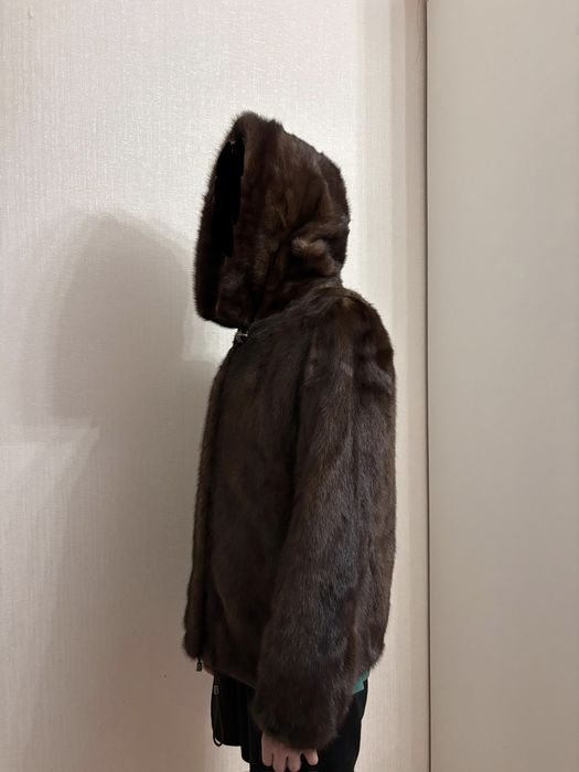 Норковая шуба коричневая