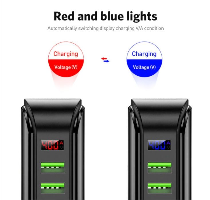 новая Мощная зарядка на 5 USB с индикацией тока заряда и напряжения