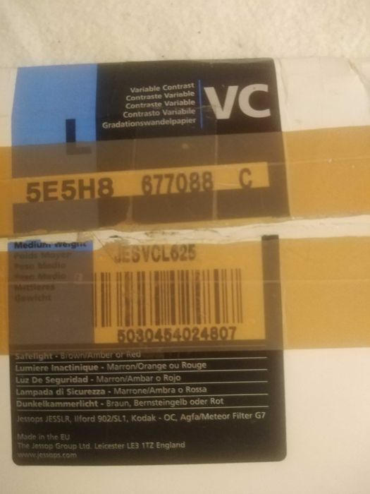 Hartie Fotografica fotosensibila monocroma 30x40 cm, 25 de coli