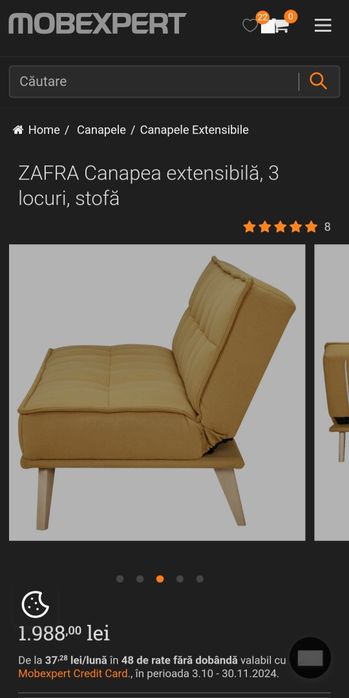 Canapea extensibila, 3 locuri, in conditii foarte bune