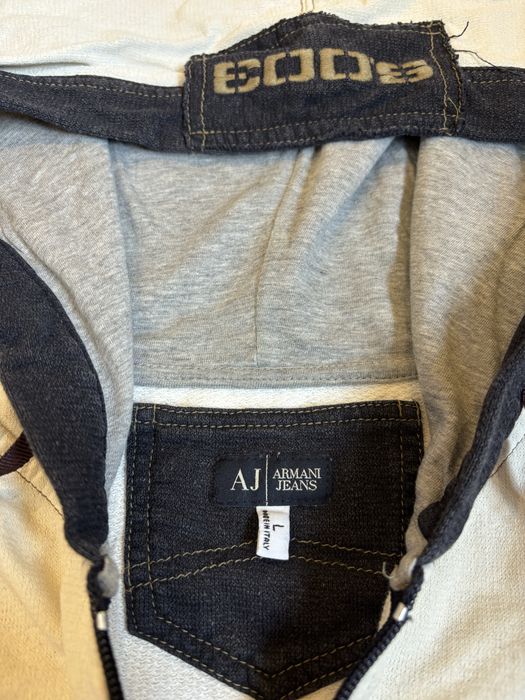 Jacheta cu glugă Armani Jeans made Italy cotton Hemp cânepă retro