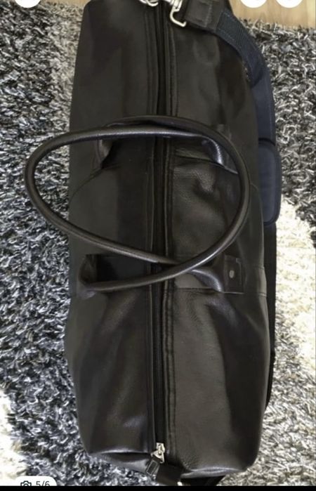 Geanta de voiaj/transport/sala din piele naturala negru/.black