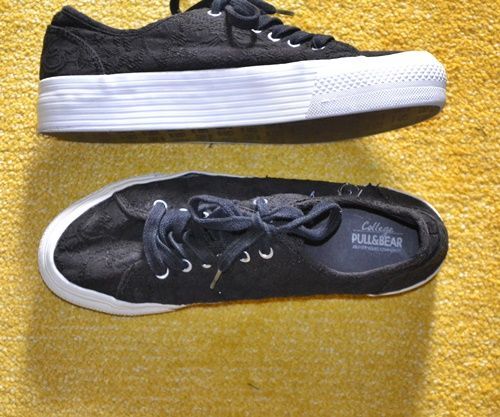 Tenisi fete, panza, negri, Pull & Bear, marimea 38