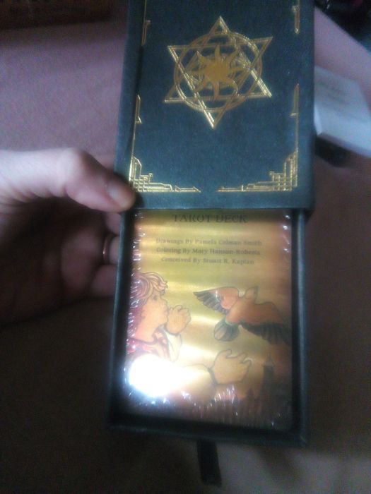 Tarotul de AUR,carti tarot,LUX,AURII+CUTIE steaua-lui-David/hexagrama