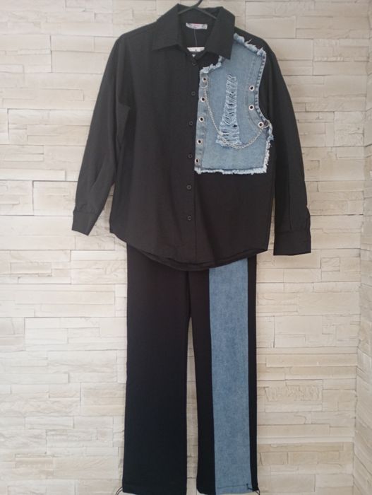 Compleu dama cu aplicații jeans