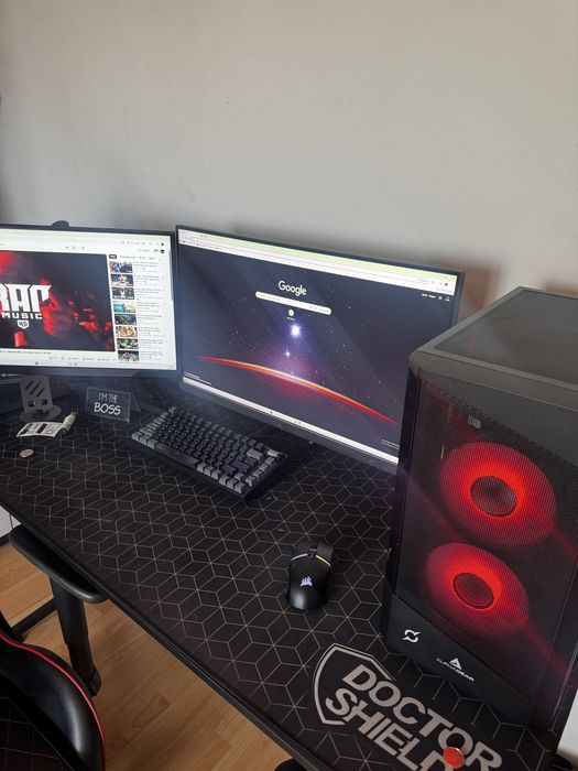 Setup Gaming Complet: Ryzen 7 7700X | RTX 3080 10GB | 32GB DDR5 | 2 Monitoare 165Hz | Birou + Scaun