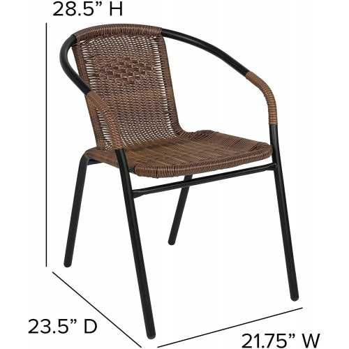 Градински комплект – маса с 2 стола цвят черен и кафяв