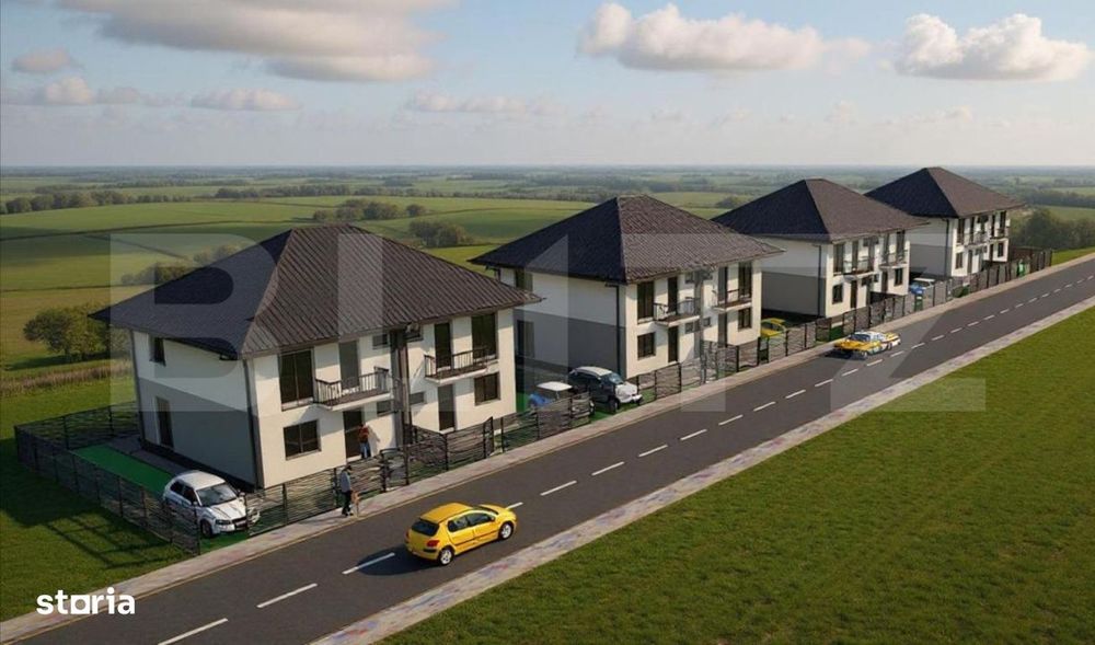 Duplex cu 3 dormitoare, 3 bai si teren de 220 mp la doar 155.000 euro