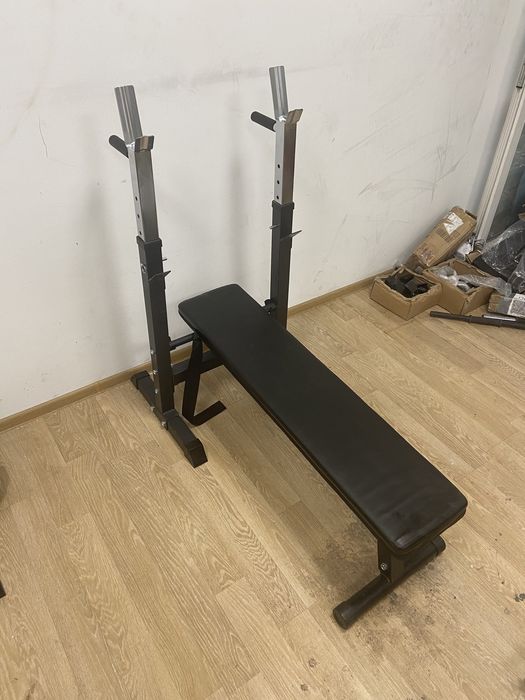 Set sala Banca piept+haltera gantere cu bari otel crom si piulite, noi