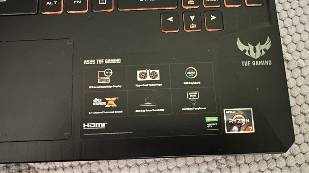 ASUS TUF Gaming FX505DT  Ryzen 7 / GTX 1650 / 24GB RAM / 512GB NVMe SSD + 1TB HDD
