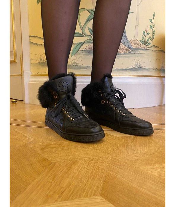 Gucci оригинални дамски сникърси от естествена кожа