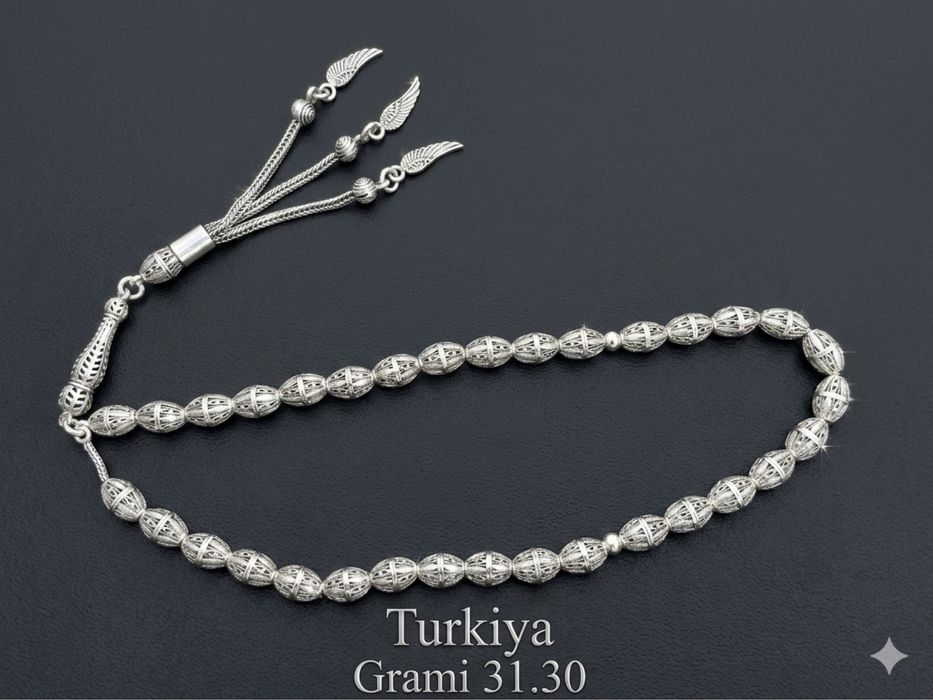 Kumush tasbeh Turkiya maxsuloti