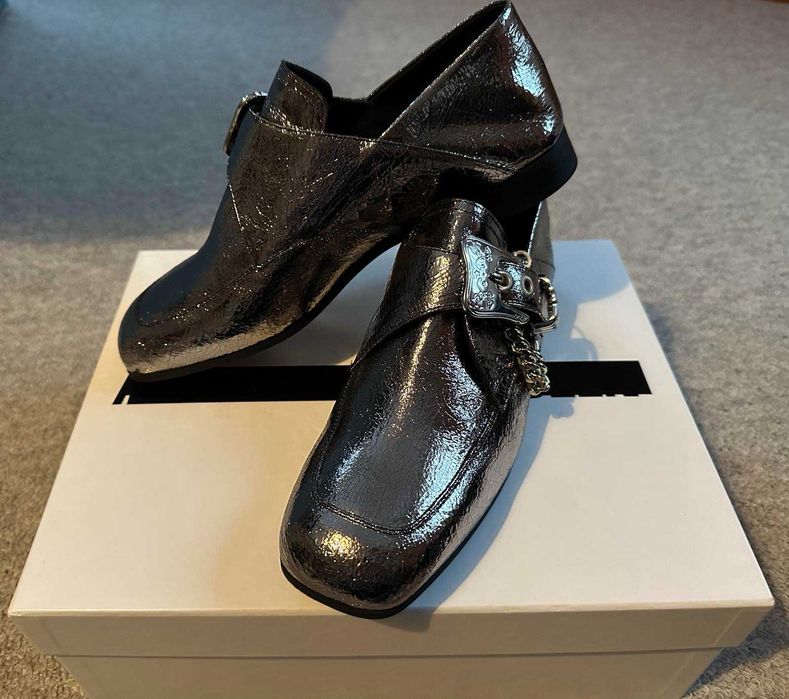 Alexander McQueen Loafers, argintiu, marime 37